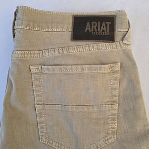Ariat Pants Men Biege Khaki M7 Slim Fit Straight Leg Denim Work Wear Size 34X34